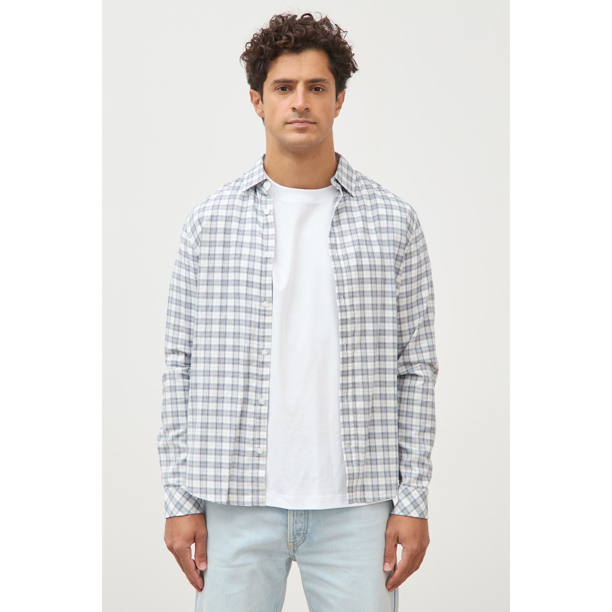 Chemise manches longues bleu foncé, BONOBO