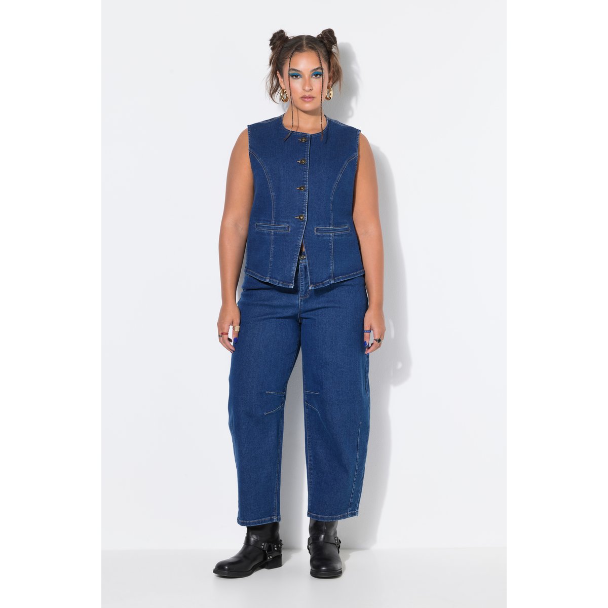 Gilet en jean, coupe ajustée Fitted Shape bleu jean, STUDIO UNTOLD