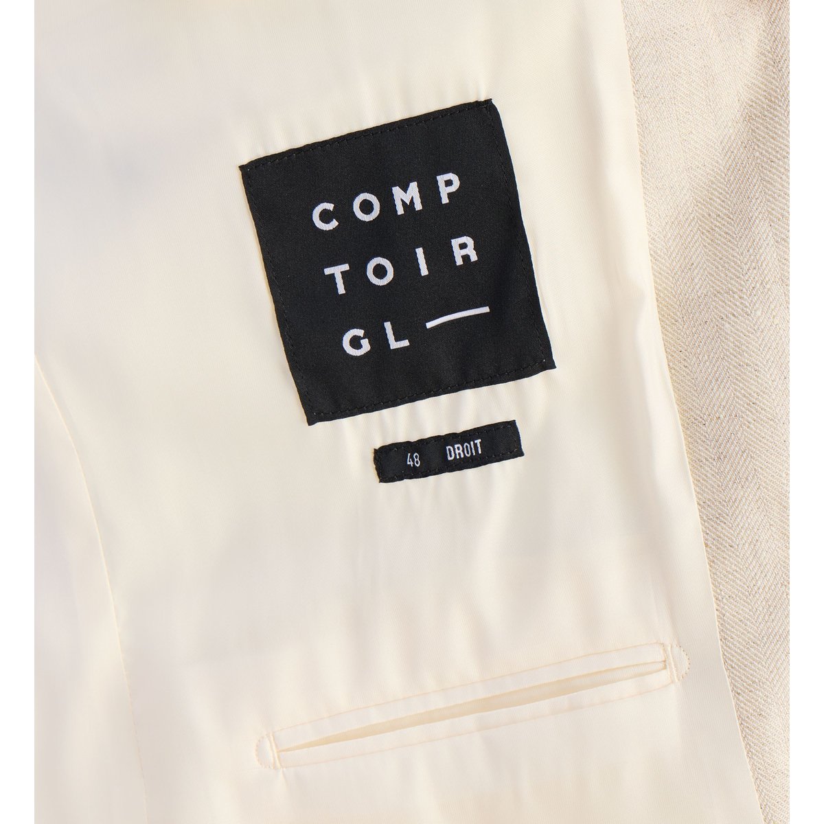 Veste de costume ari en lin crème, COMPTOIR GL