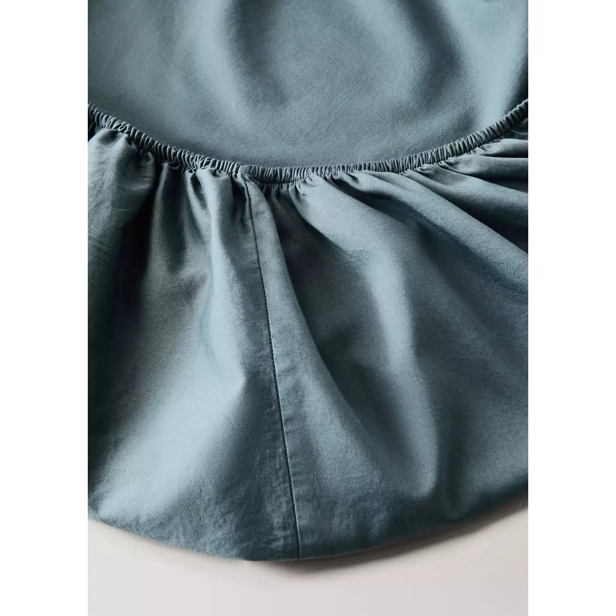 Drap-housse 100% coton satin Lit 150 cm vert forêt, MANGO HOME
