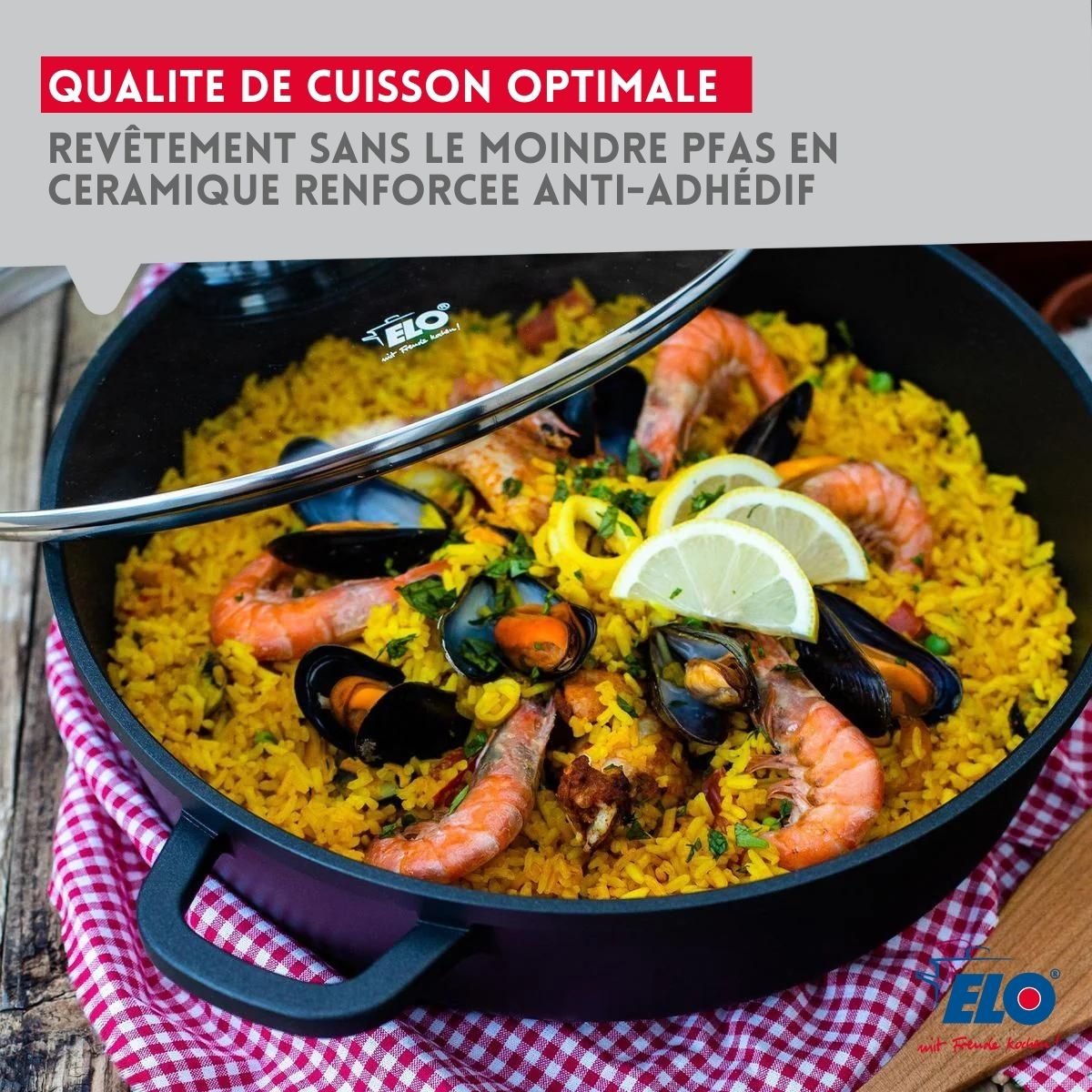 Batterie de cuisine 1 faitout 20cm ALUCAST noir, ELO