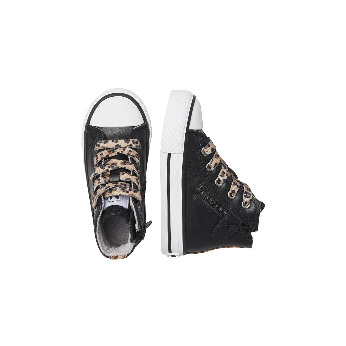 Baskets hautes en cuir YLFAS. noir-beige, NATURINO