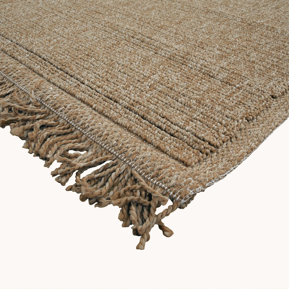 Tapis aspect jute motif rayures JUTA TRAITS - style bohème beige, THE DECO FACTORY