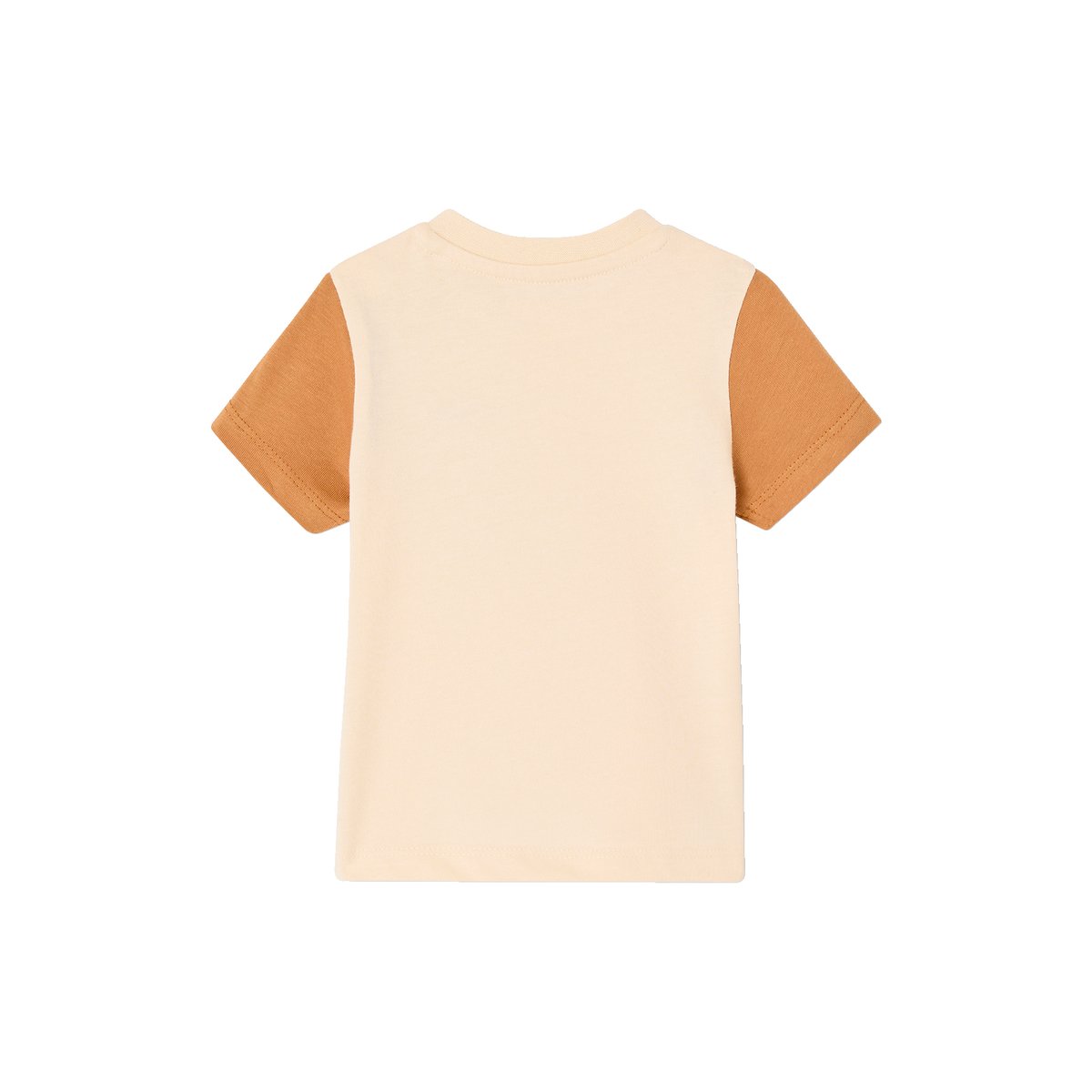 T-shirt colorblock manches courtes Oeko-Tex® noisette, VERTBAUDET