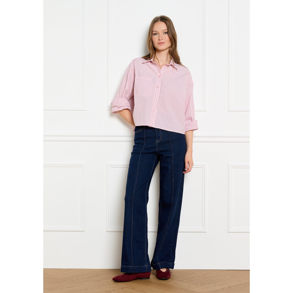 Jean large taille haute dark blue, LOLALIZA