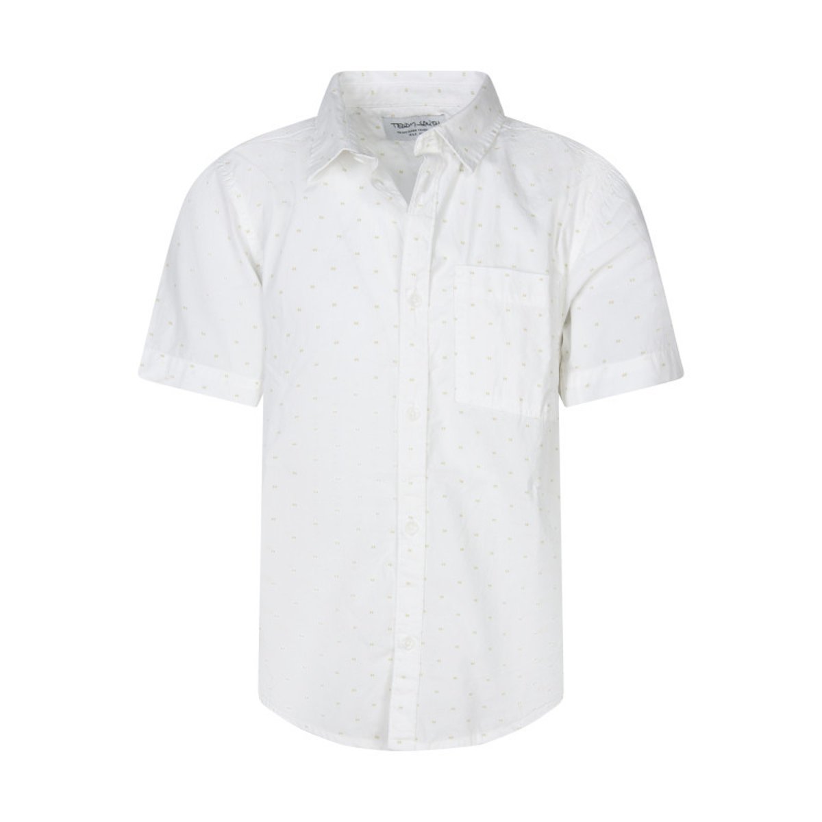 Chemise en coton blanche à motifs géométriques et coupe ajustée blanche, TEDDY SMITH