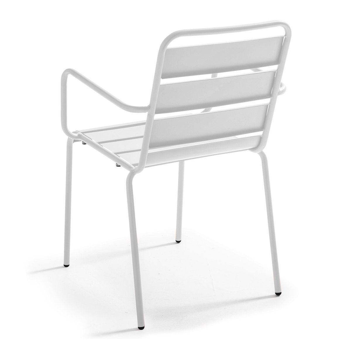 Table de jardin rabattable en métal et 2 fauteuils, PALAVAS blanc, OVIALA