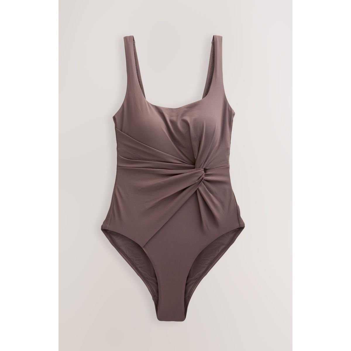 Maillot de bain gainant à encolure dégagée marron chocolat, NEXT