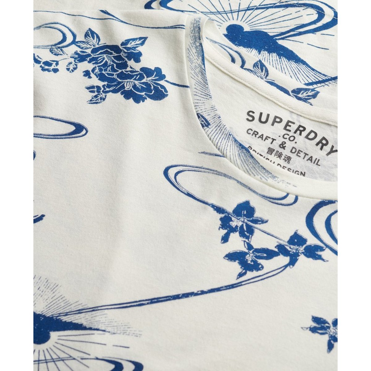 T-shirt imprimé Classic Essential blanc moon mountain, SUPERDRY