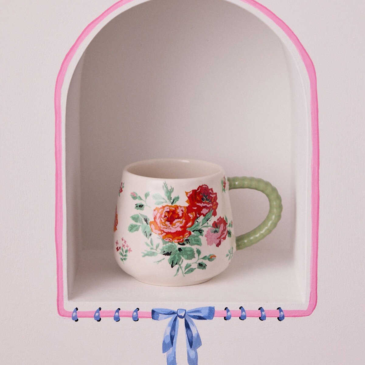 Archive Rose Twisted Handle Billie Mug red, CATH KIDSTON