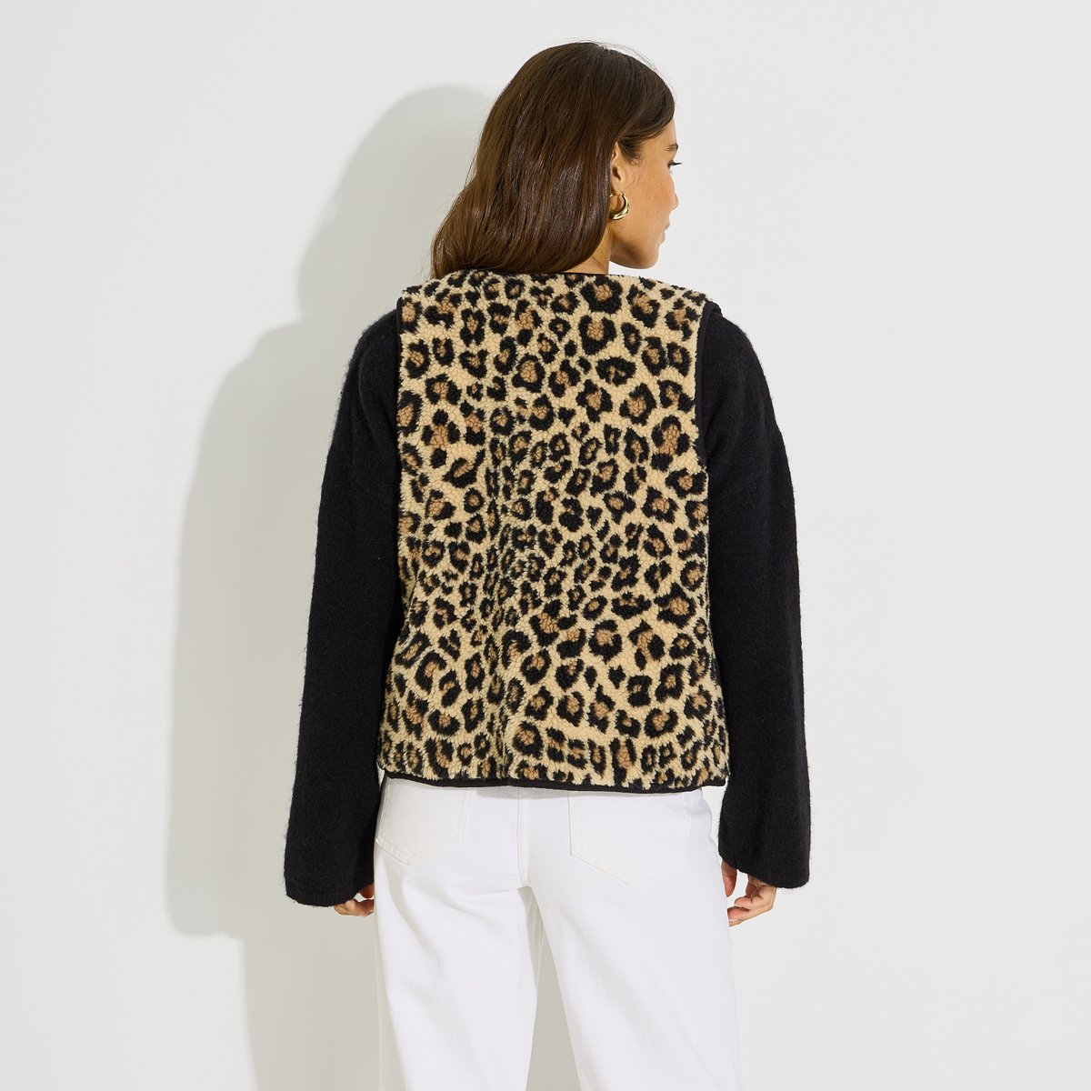 Gilet réversible sans manches marron camel, GRAIN DE MALICE