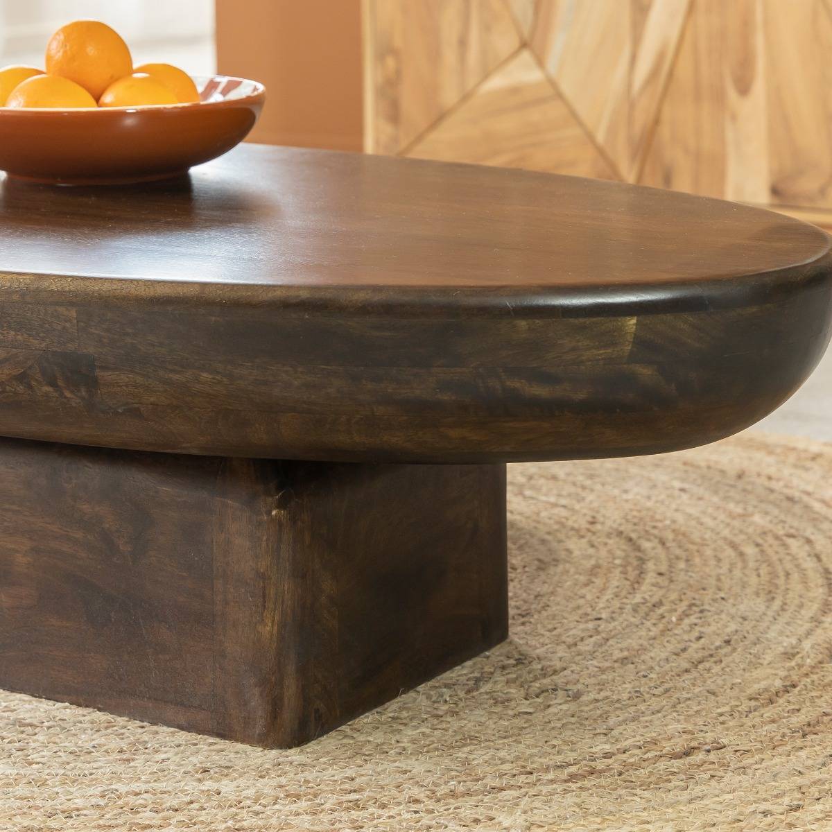 Table basse en bois de manguier MORANA bois foncé, MADE IN MEUBLES 