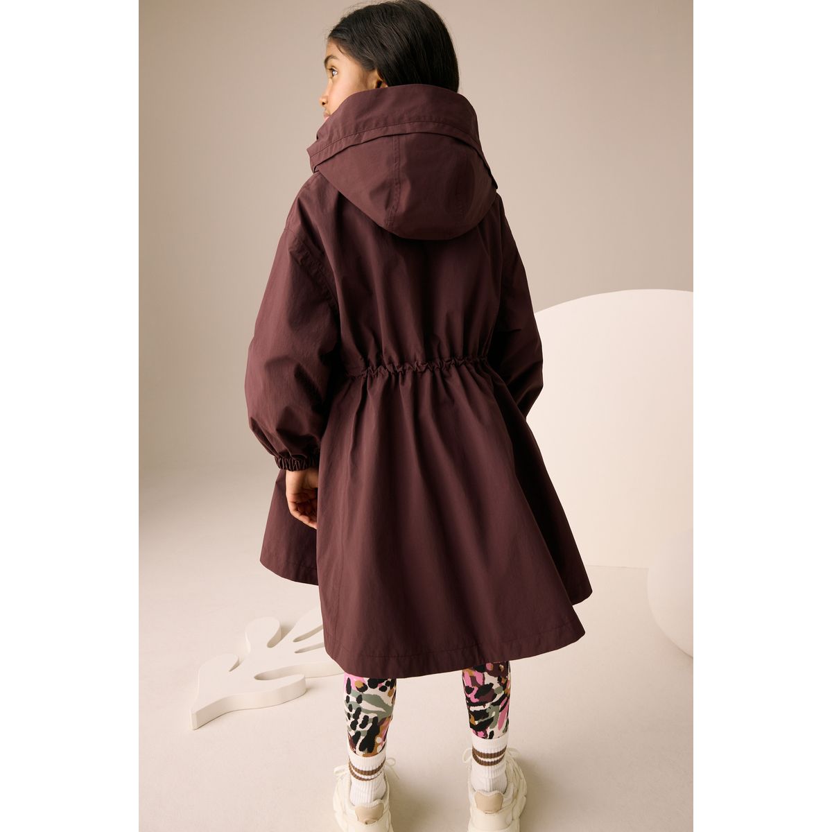 Anorak imperméable avec bas évasé rouge bordeaux, NEXT