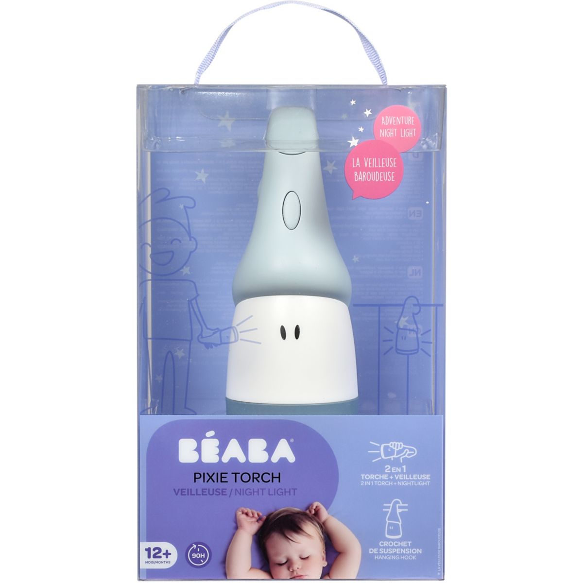 Veilleuse nomade 2 en 1 Pixie Torch bleu clair, BEABA