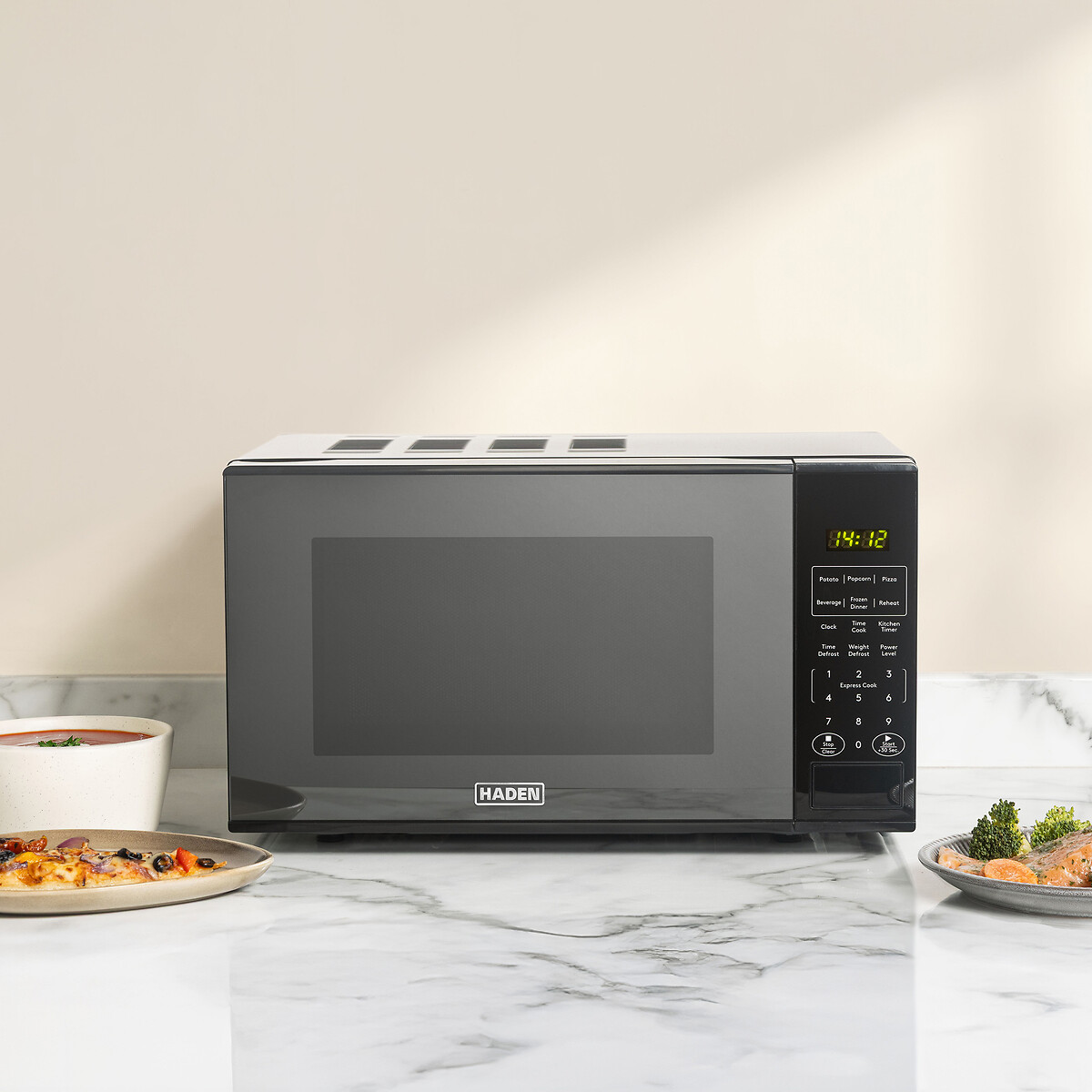 800W 20L Touch Membrane Microwave black, HADEN