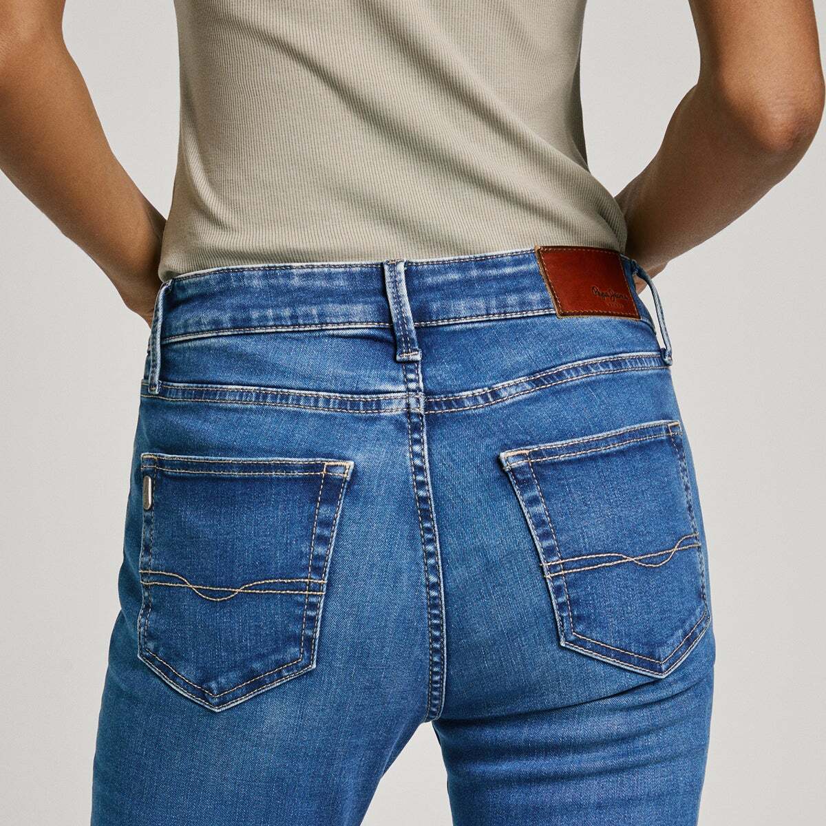 Jean Coupe Skinny, Taille Moyenne - Regent medium blue wiser wash, PEPE JEANS