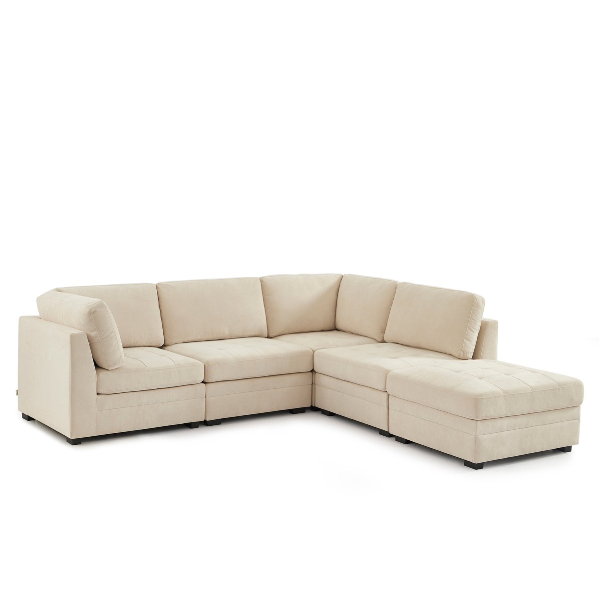 Canapé modulable 5 pièces en tissu BILLIE beige, SORELH