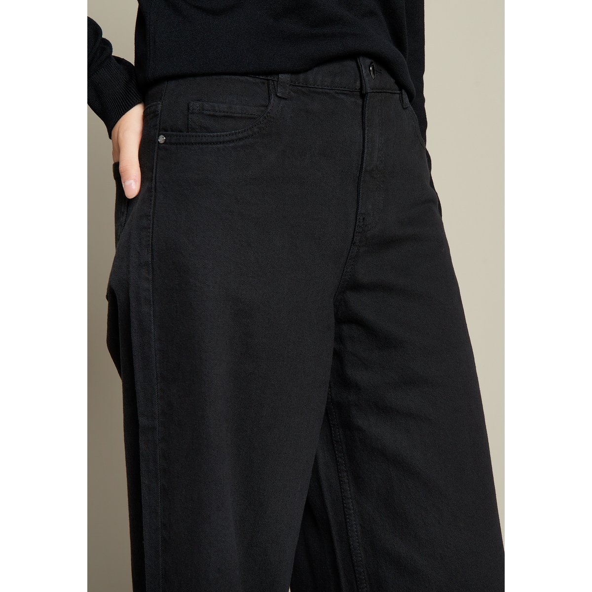 Jean super large taille haute black, LOLALIZA