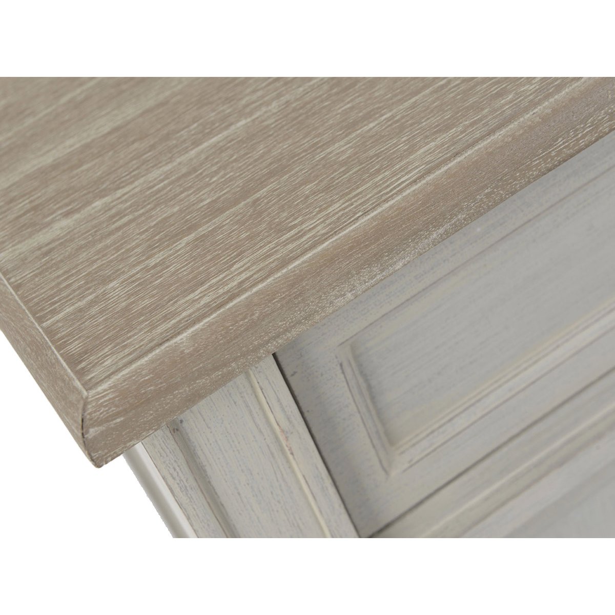 Console 2 tiroirs 2 niveaux en bois mindi L120 cm Édouard gris, AMADEUS