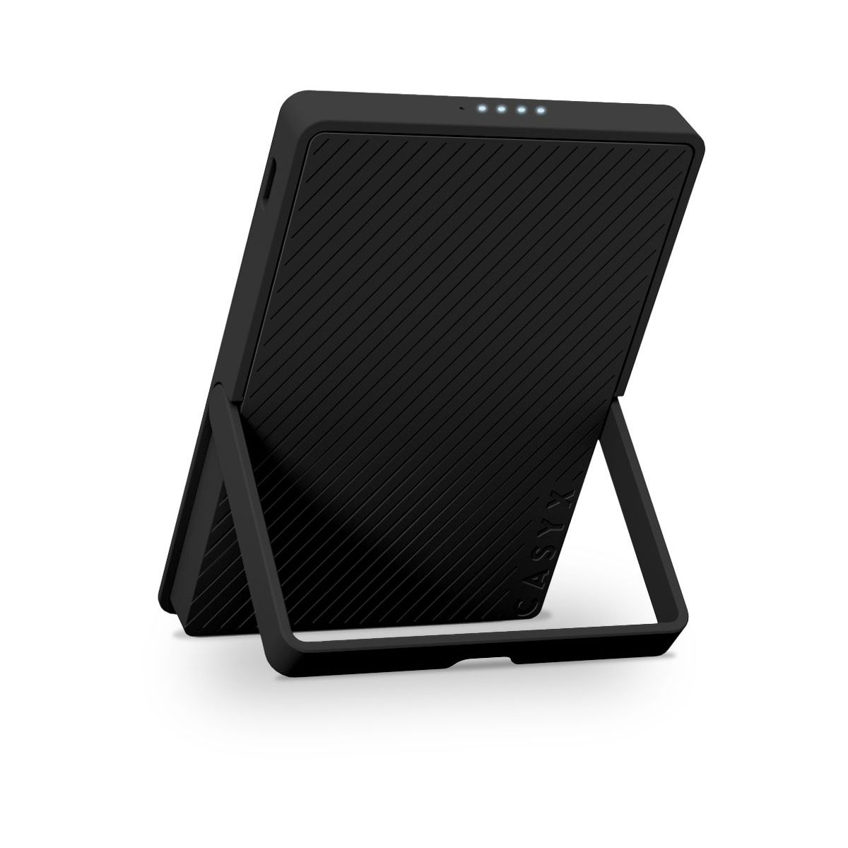 Batterie externe 5000 mAh Qi2 MagSafe avec bequille noir couleur unique, CASYX