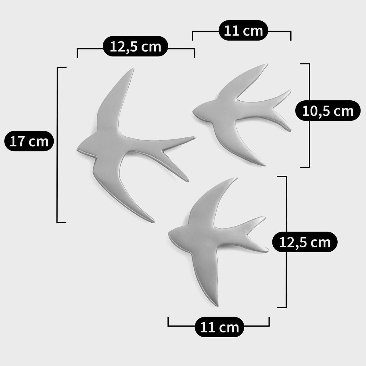 Lot de 3 décorations murales oiseaux, Strakaza laiton, LA REDOUTE INTERIEURS