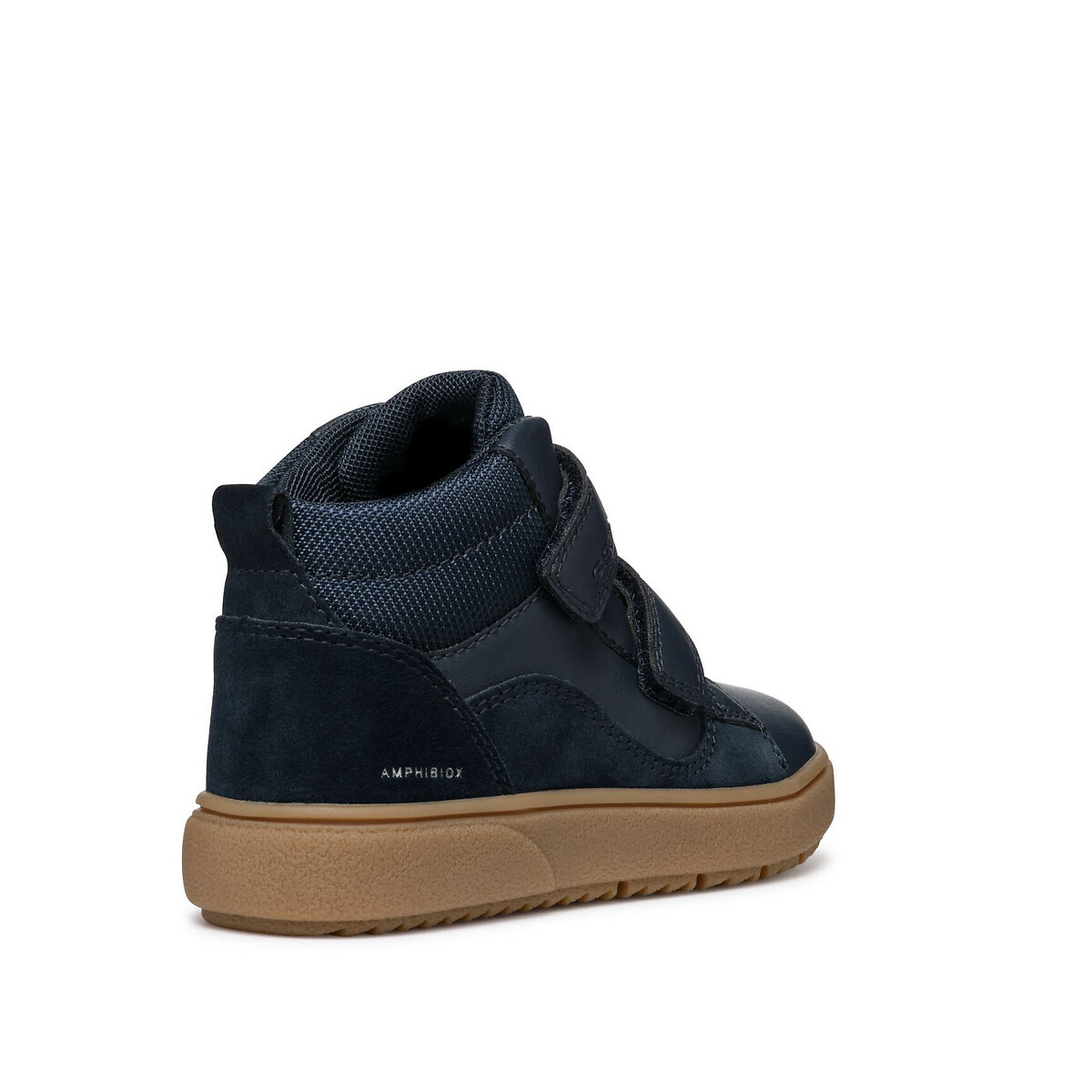 Kids' Theleven Waterproof High Top Trainers with Touch 'n' Close Fastening navy blue, GEOX