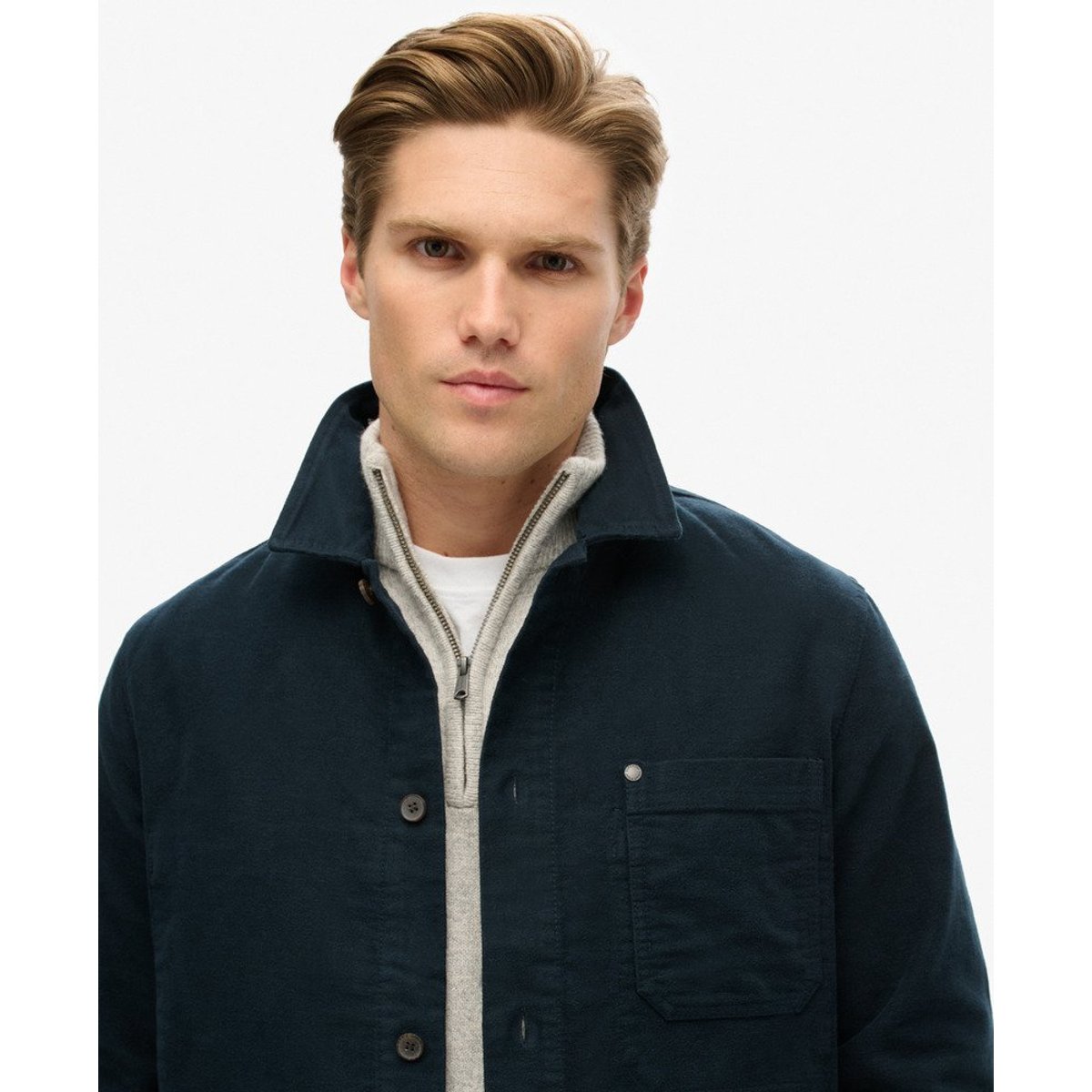 Surchemise en moleskine Merchant Store bleu marine éclipse, SUPERDRY
