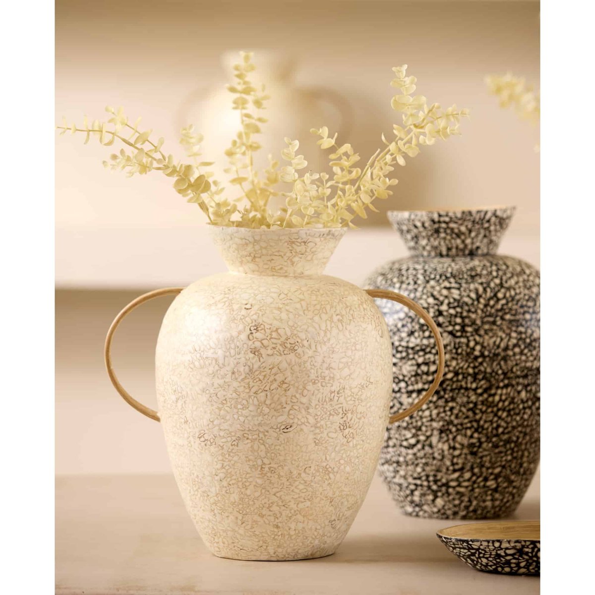 Vase Bambou LERI crème, LIGHT & LIVING 