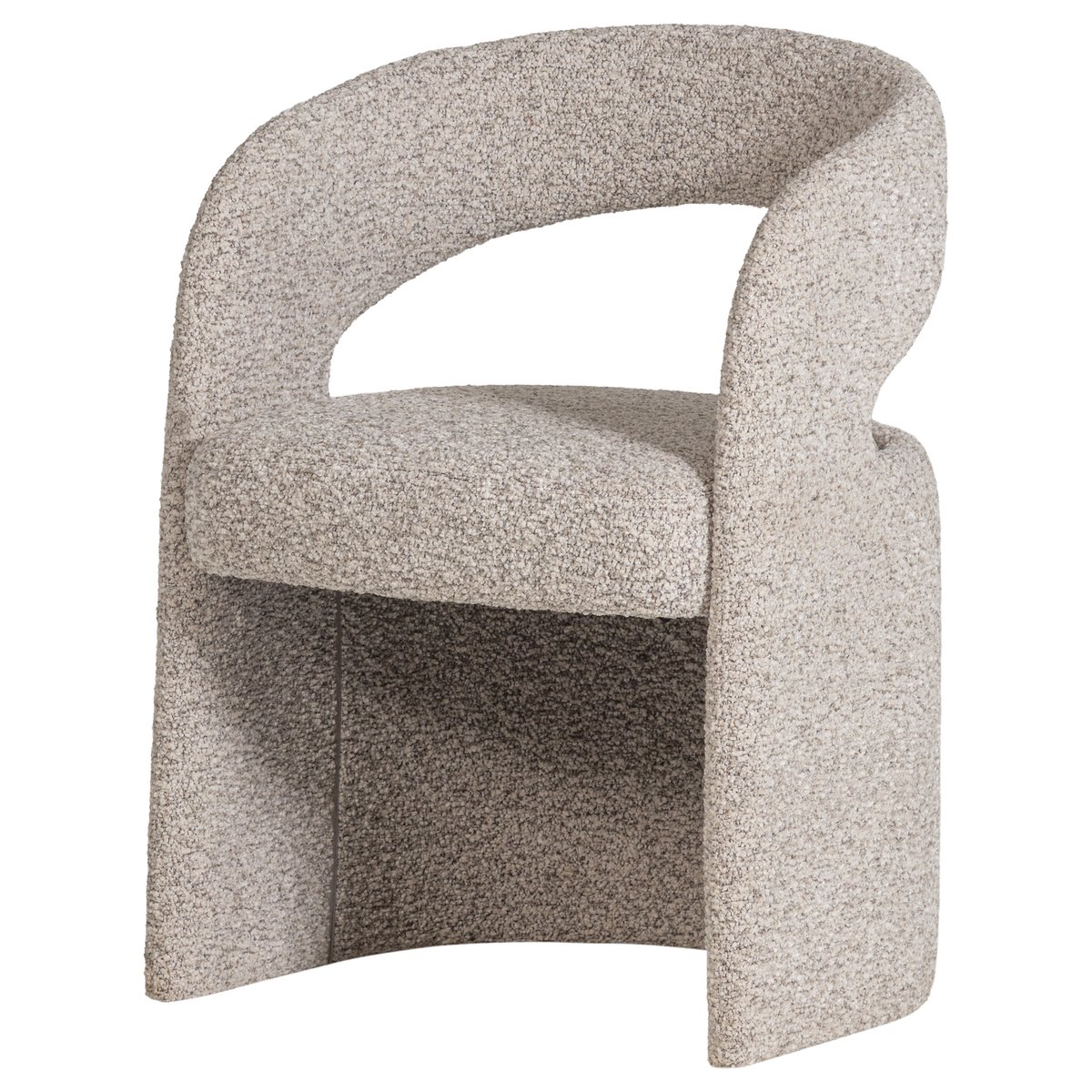 Chaise de salle à manger en bouclé épais LANOR naturel, WOOOD