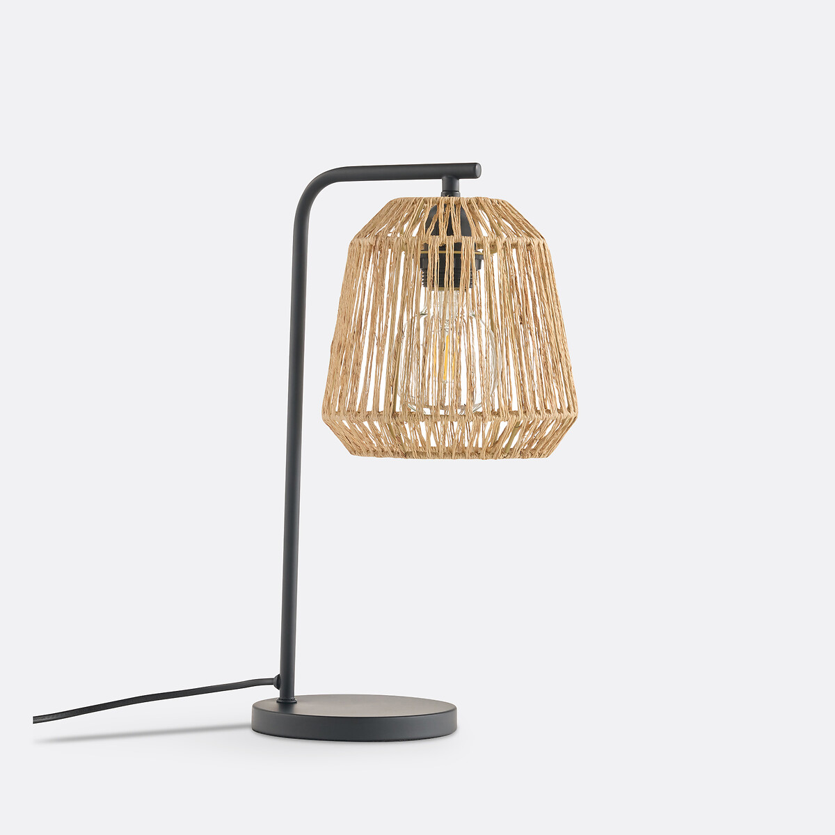 Lampe à poser, en métal fer et chanvre, YAKU naturel, LA REDOUTE INTERIEURS