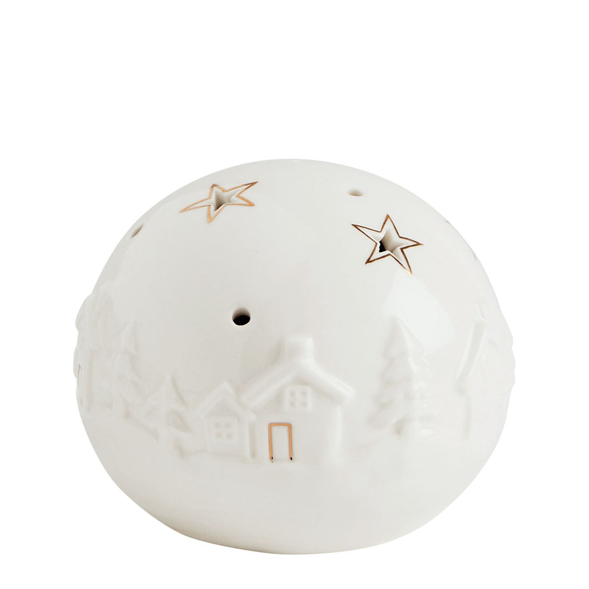 Boule décorative LED petit modèle Village de Noël blanc, MATHILDE M