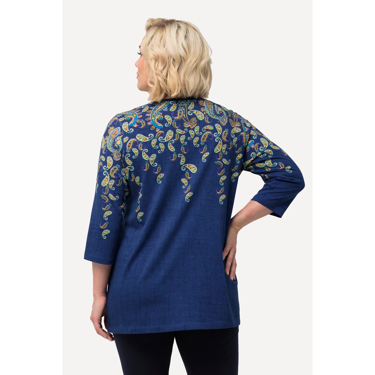 T-shirt long à imprimé frise pétrole foncé, ULLA POPKEN