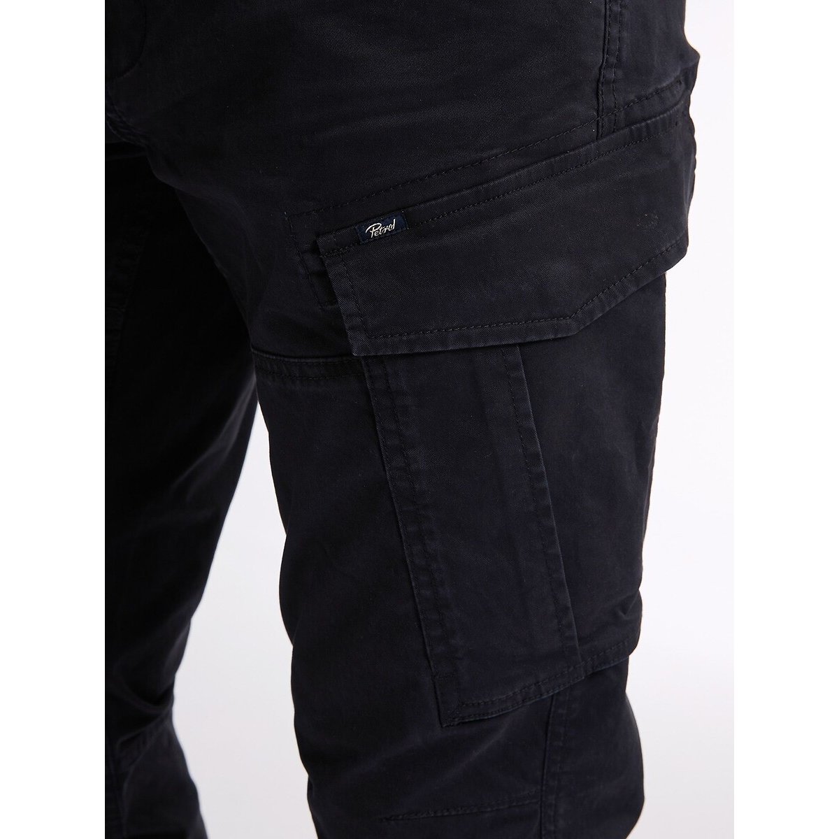 Pantaloni cargo nero tinta unita, PETROL INDUSTRIES