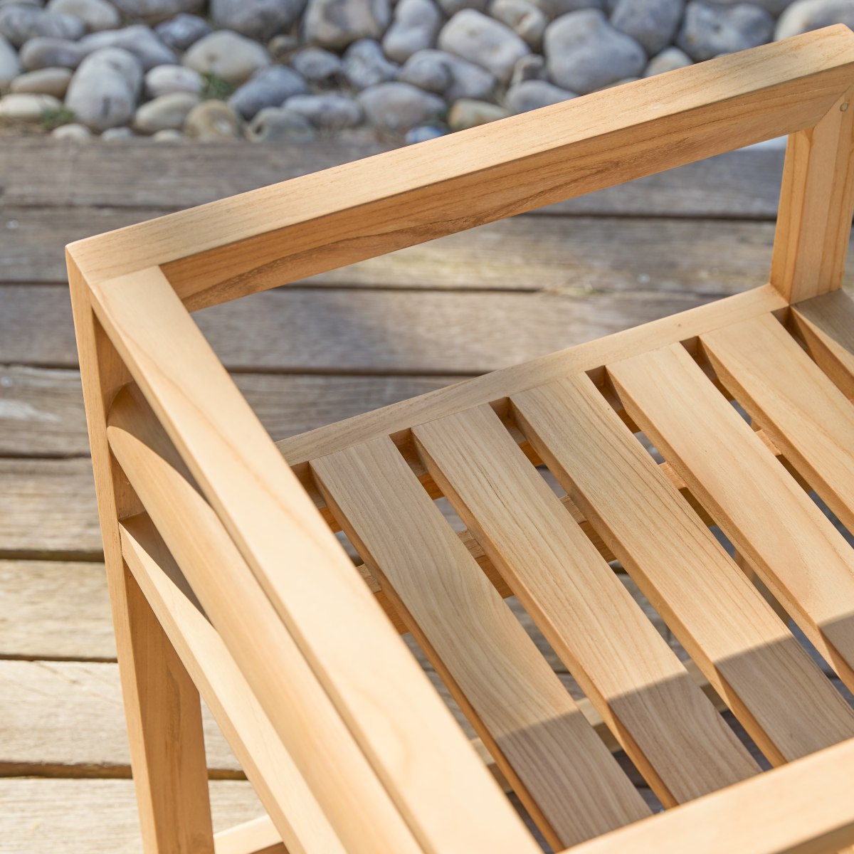 Chaise de jardin en Teck massif, NOAH blanc, TIKAMOON