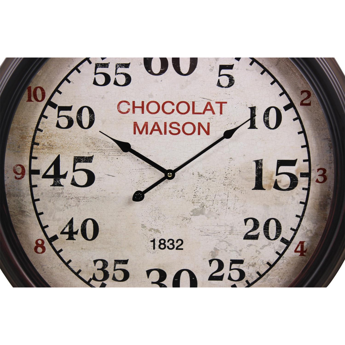 Horloge ancienne murale chocolat maison blanc, DECORATION D’AUTREFOIS