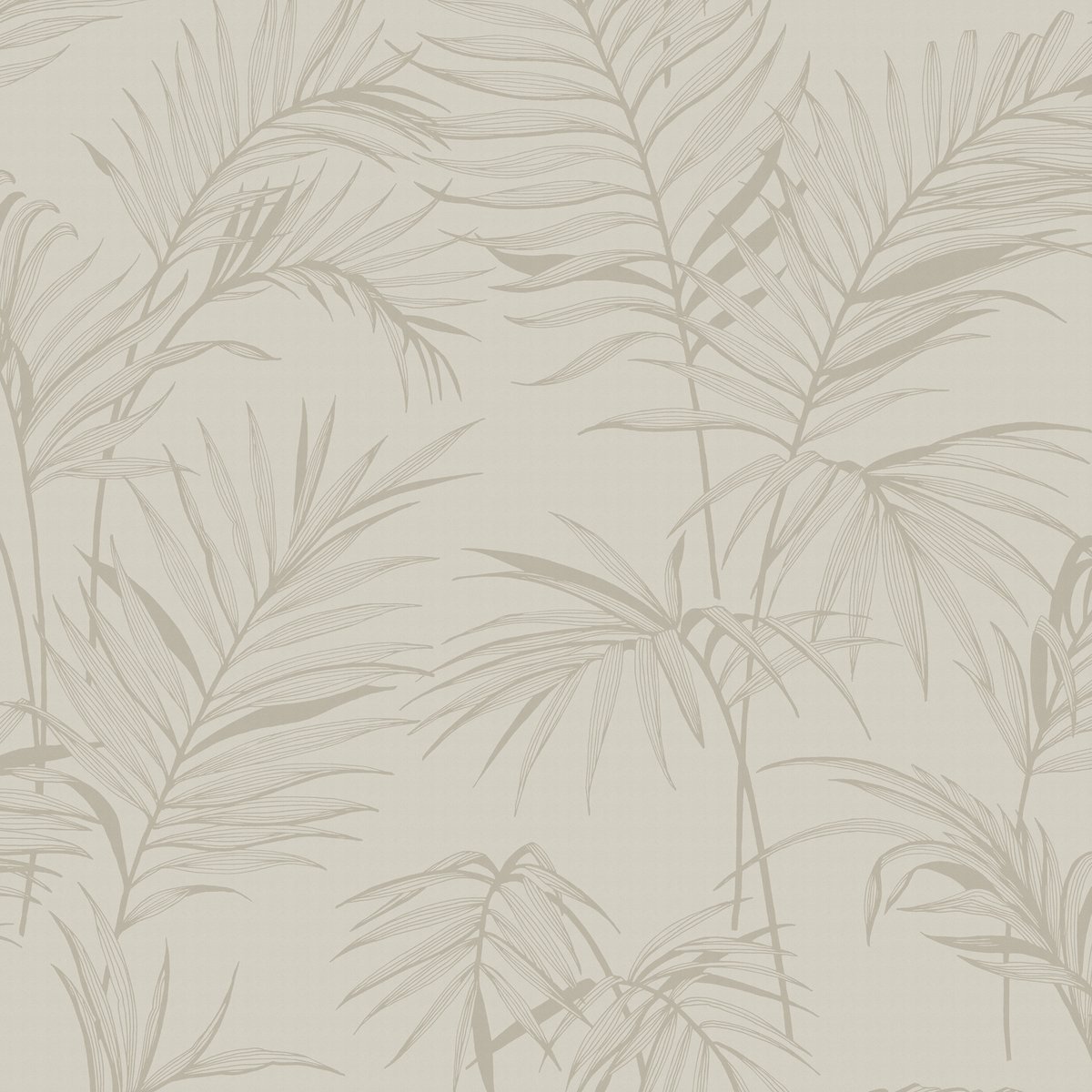 Papier peint litho palmier botanique beige, gris, BOUTIQUE