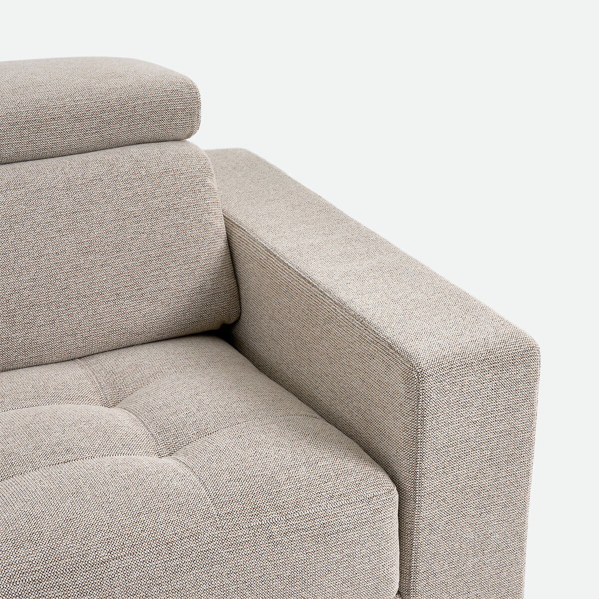 Canapé convertible, 3 places, en tissu texturé chiné, avec têtières, PAO greige, LA REDOUTE INTERIEURS