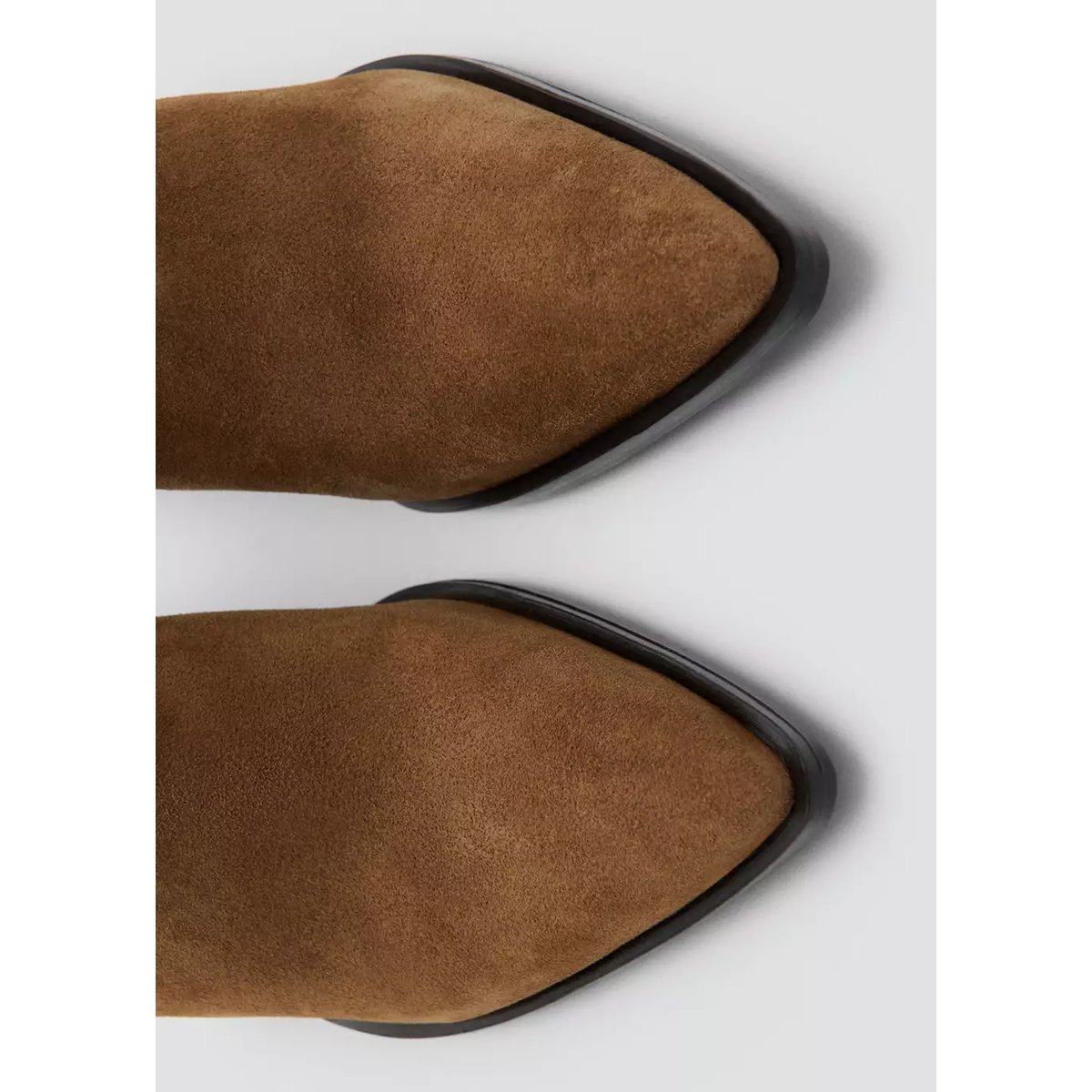 Bottines suède talon bloc tabac, MANGO