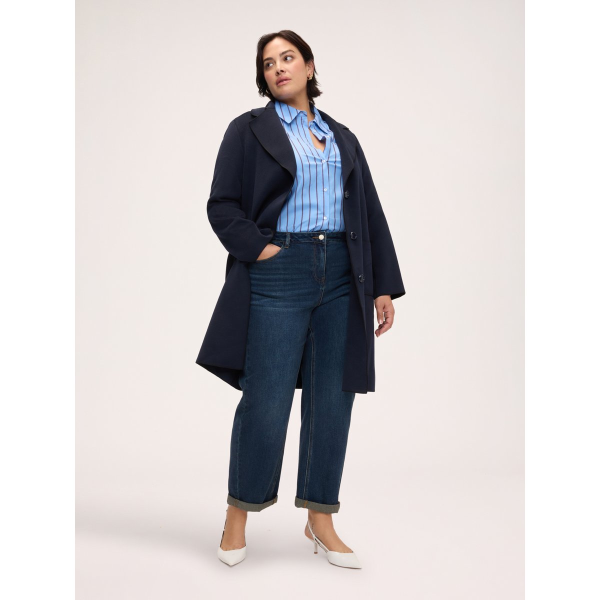 Manteau avec poches plaquées bleu, FIORELLA RUBINO
