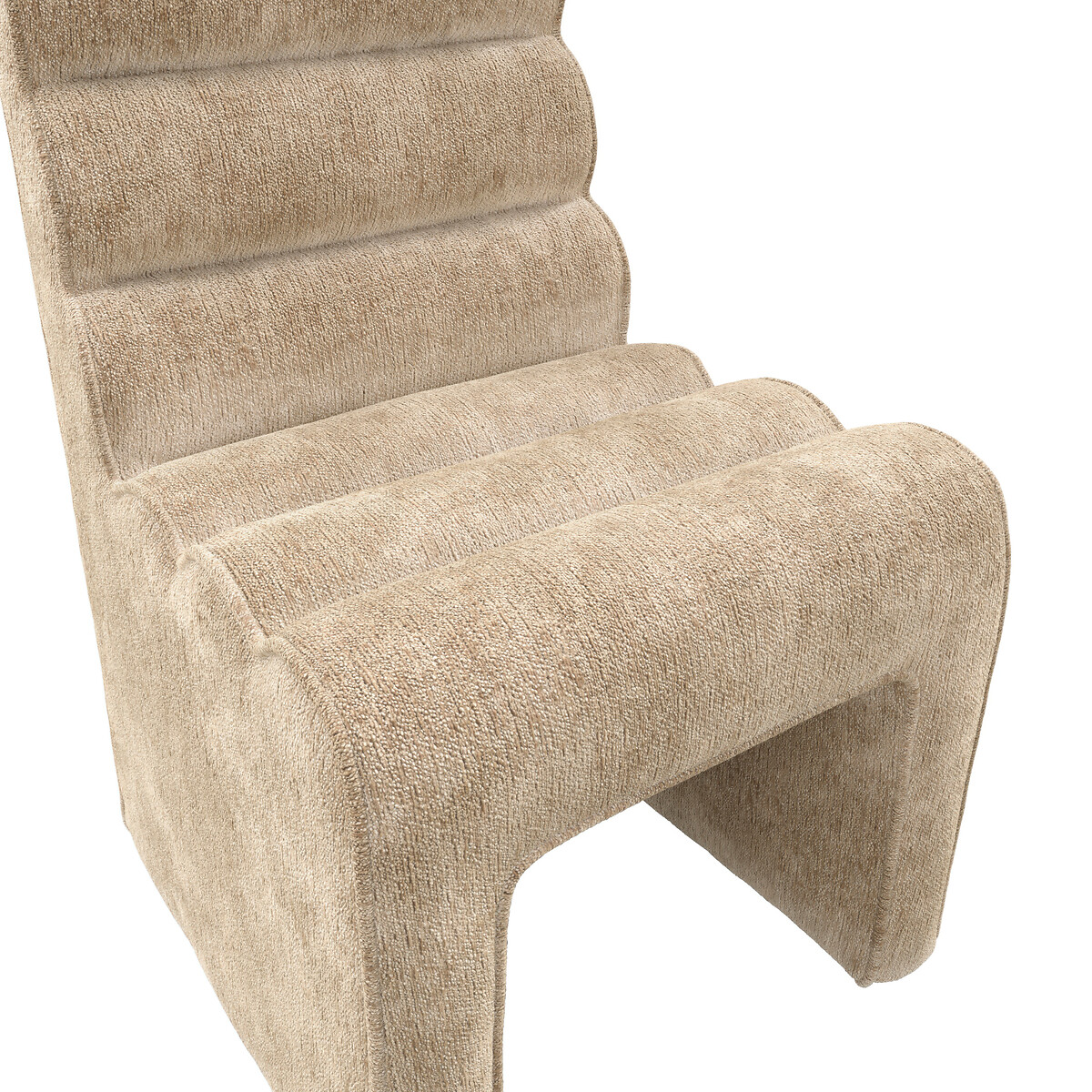 Chiara Sculptural Velvet Chenille Dining Chair beige, ÉDITÉ