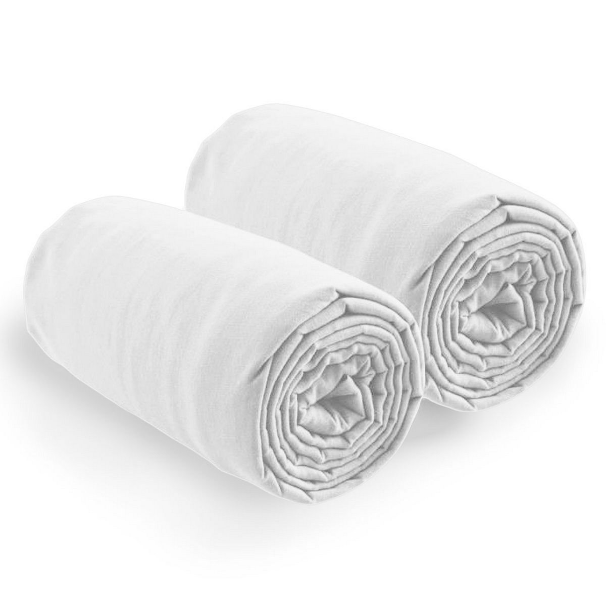 Drap housse en coton avec bonnet de 35 cm blanc, EDEN