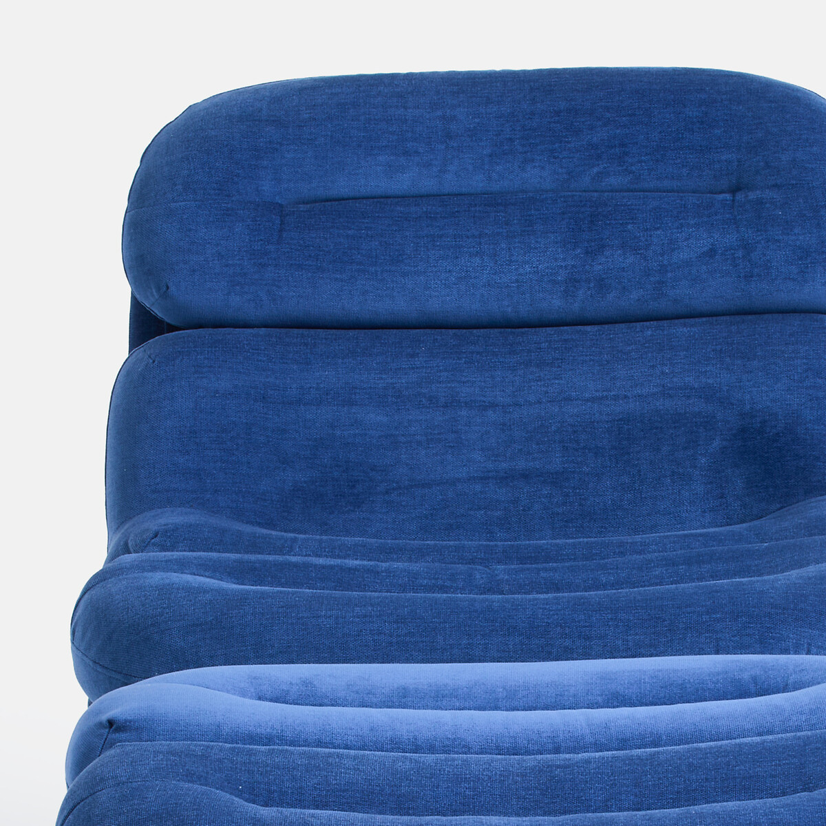 Fauteuil rotatif en velours, avec repose-pieds, MARLON bleu, LA REDOUTE INTERIEURS