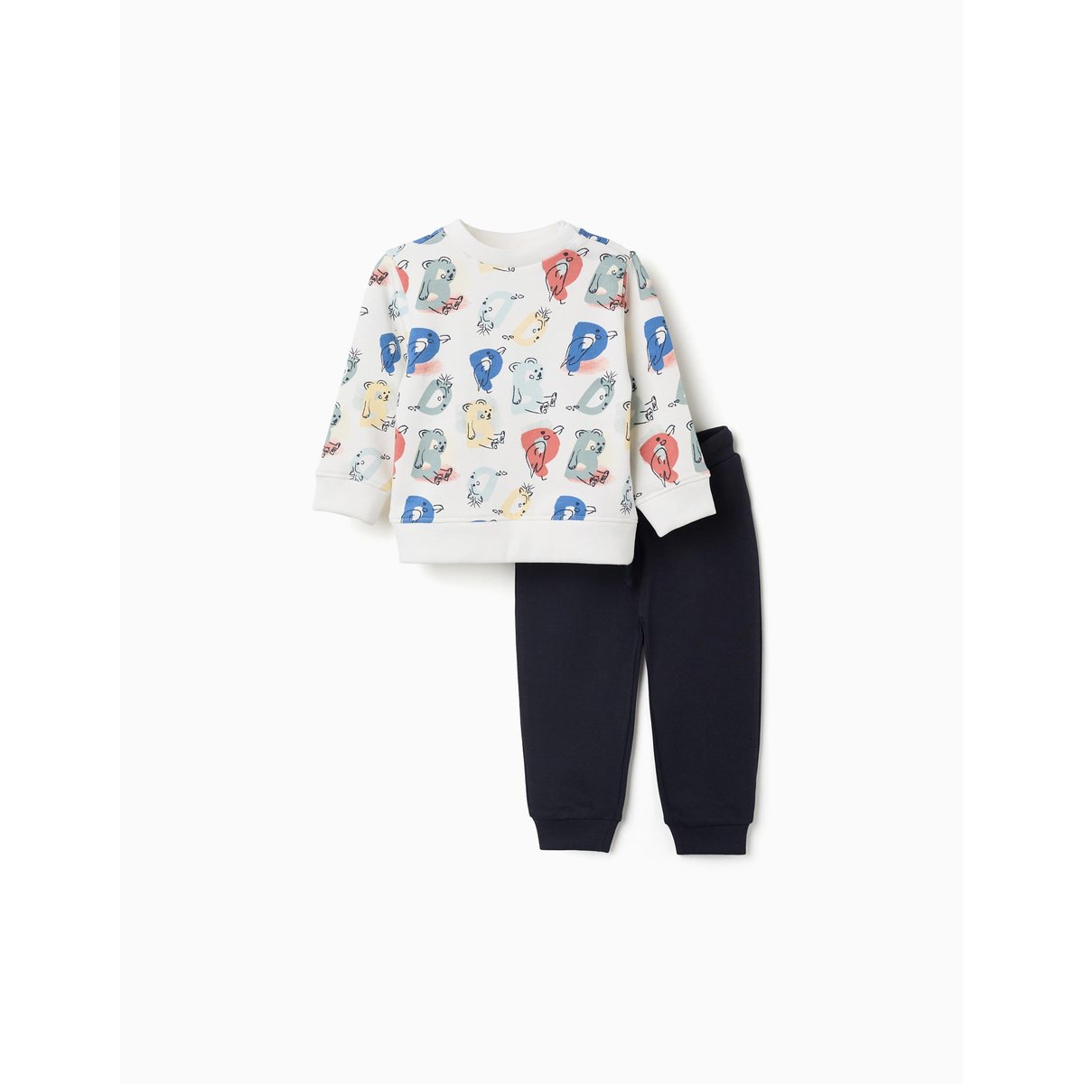 Ensemble de jogging avec lettres imprimées blanc, ZIPPY