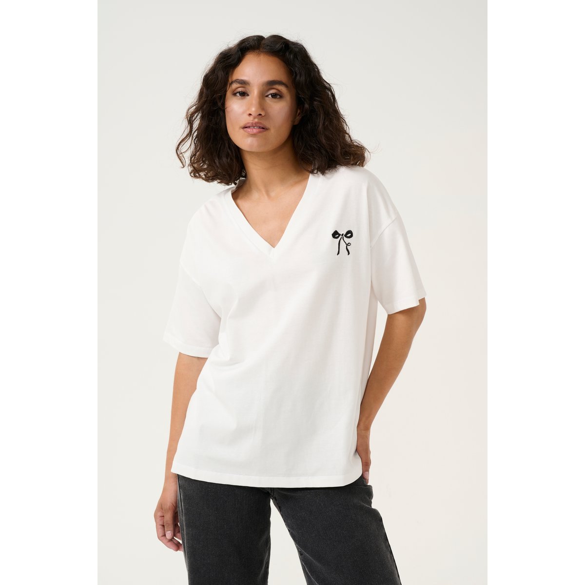 T-shirt blanc chalk, KAFFE