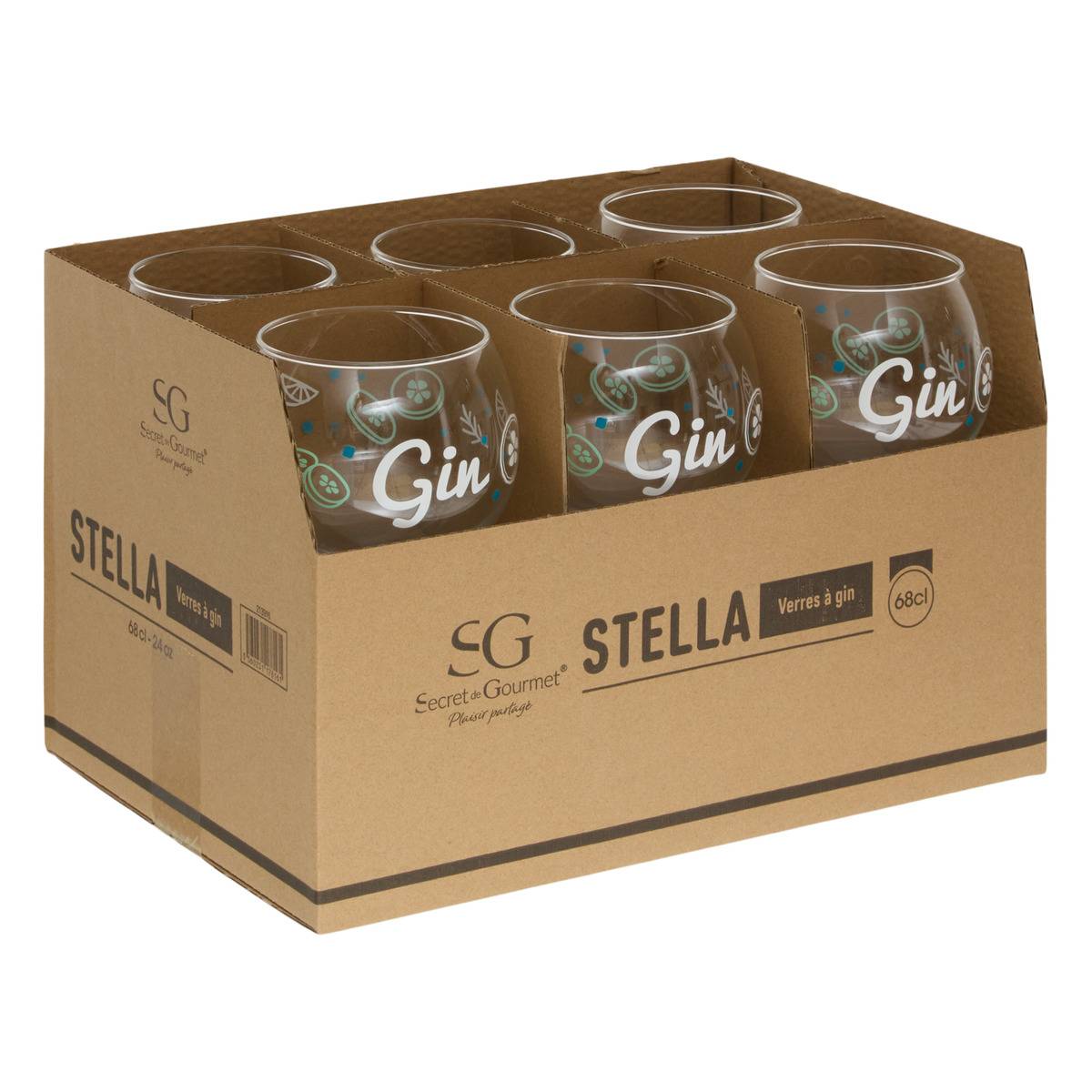 Lot de 6 verres STELLA transparent, ATMOSPHERA