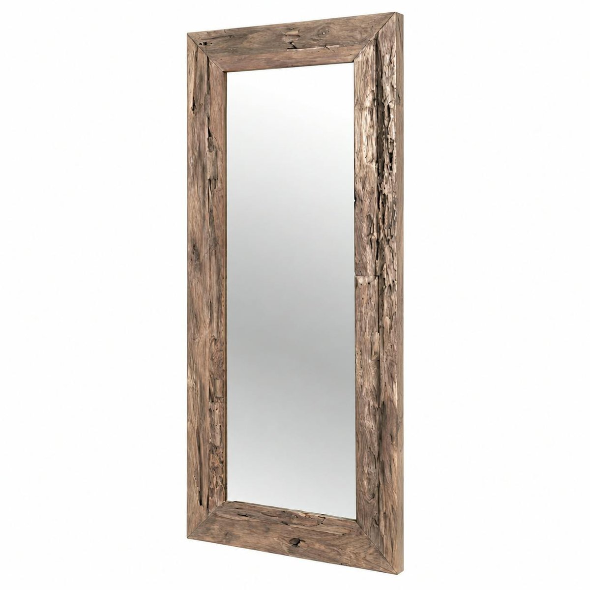 Miroir rectangulaire avec cadre bois recyclé 180 cm DEPOK bois naturel, PIER IMPORT