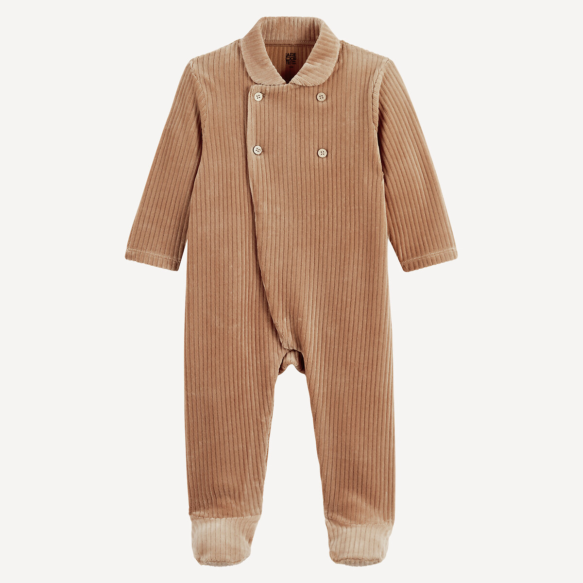Pyjama 1 pièce en velours côtelé marron, LA REDOUTE COLLECTIONS