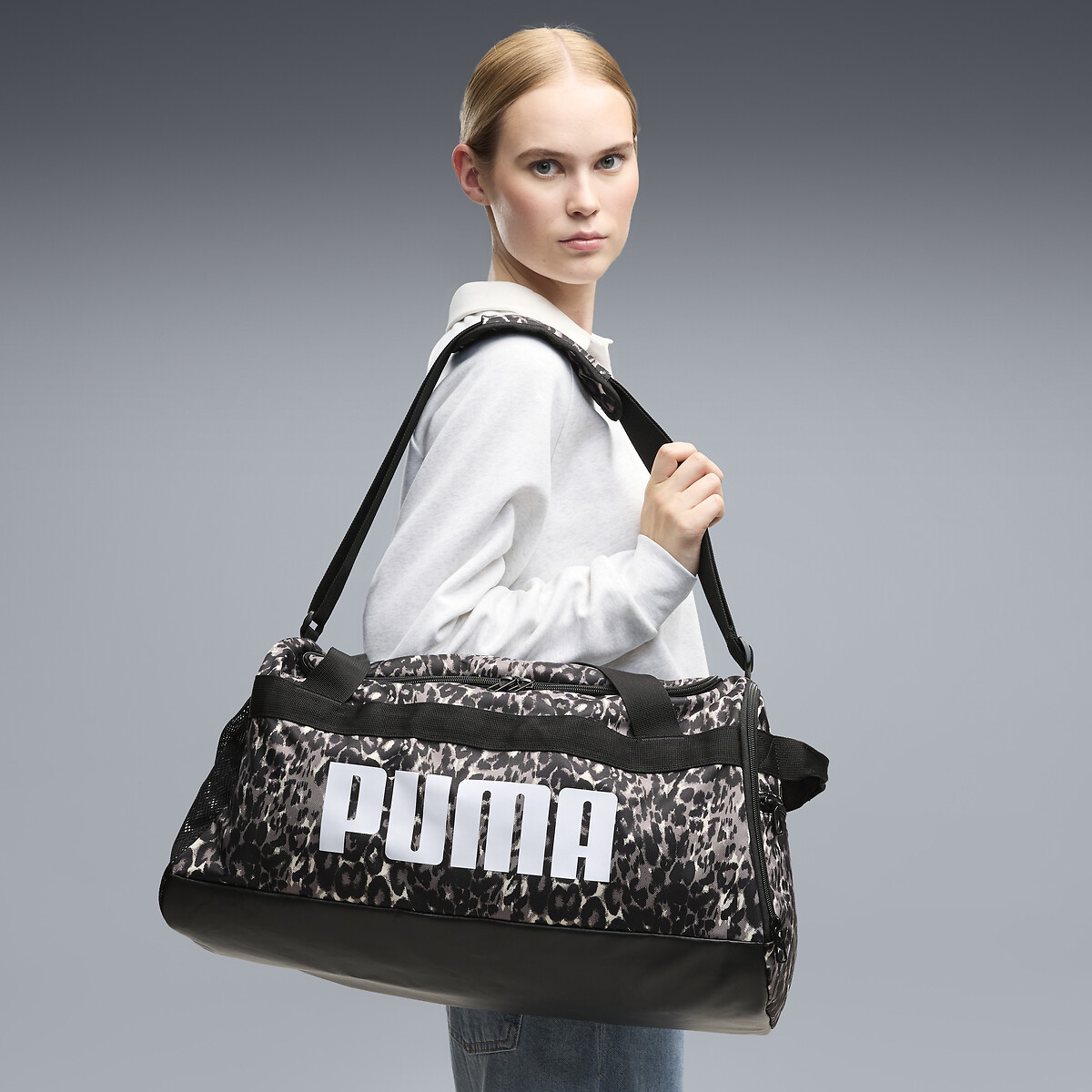 Sac de sport imprimé PUMA CHALLENGER SMALL léopard, PUMA