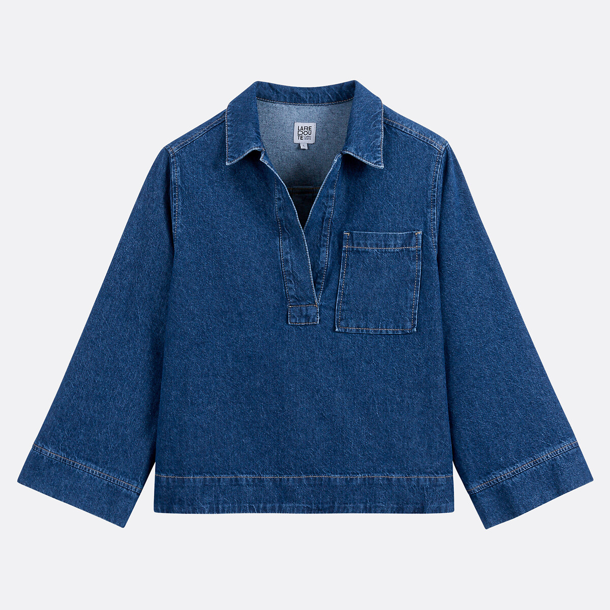 Cotton Denim Tunic untreated blue, LA REDOUTE COLLECTIONS