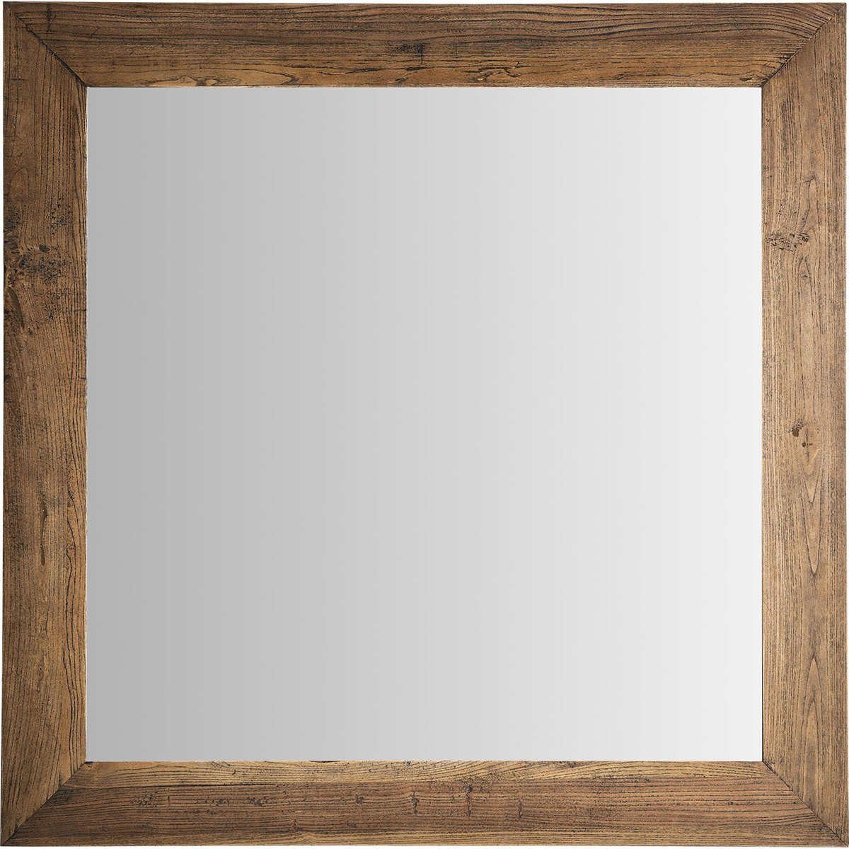 Miroir carré en bois d'orme, Effet marbré marron bois d'orme marbré, RECOLLECTION